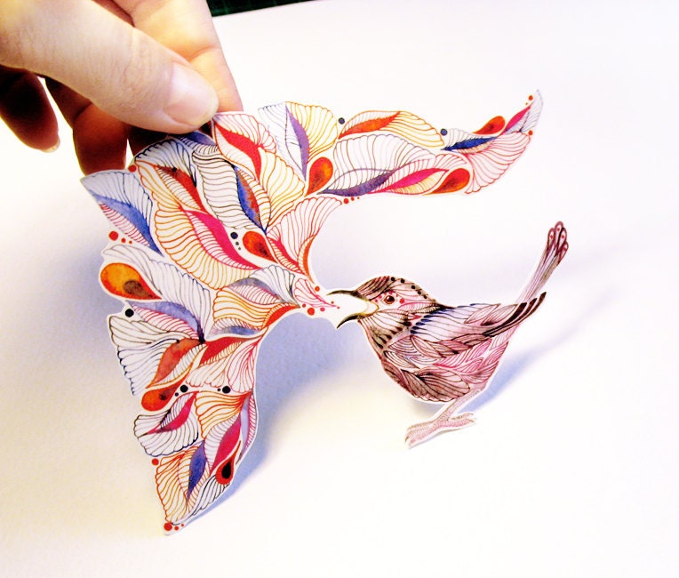 Singing Wren songbird sticker, 100% waterproof vinyl label.