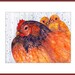Knitted Hen - hen and chicks cozy mood watercolor artwork print, 10x8 print (No. 32)