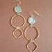 Sea Foam Green Chalcedony Geometric Link Earrings