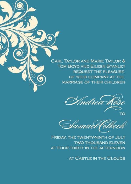 Modern Invitation - Corner Floral- deposit listing