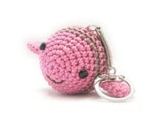 Pink Crocheted Bumble Bee Pinky Key Chain Pendant