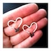 The One Perfect Match Sterling Silver Heart Earrings Symbolic Jewelry Romantic Flame Valentines Day Gift Ready to Ship Original Design
