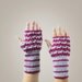 Fingerless Mitten - Hand crocheted gloves in Pink and Gray Wrist Warmers