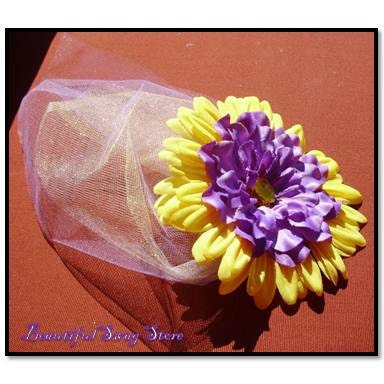Purple Gold flower  Alligator hair Clip black friday cyber monday