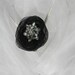 Black Flower White Rhinestone Hair Clip
