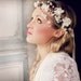 Flower Cascade Crown, Wedding Tiara, wedding accessories, bridal flower, White whimsical wedding - MORA-