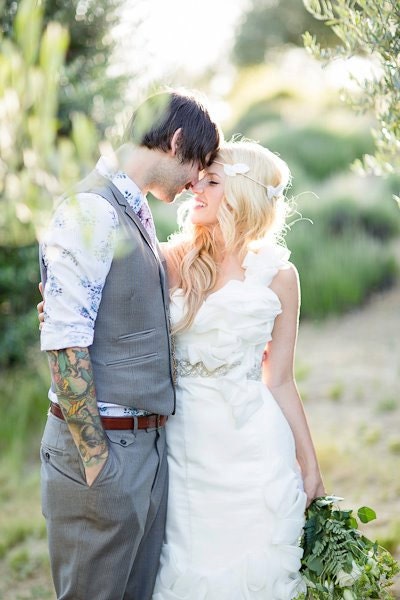 Wedding Tiara, Flower Crown, White whimsical fairy wedding, bridal accessories, wedding hair  - SARAH -