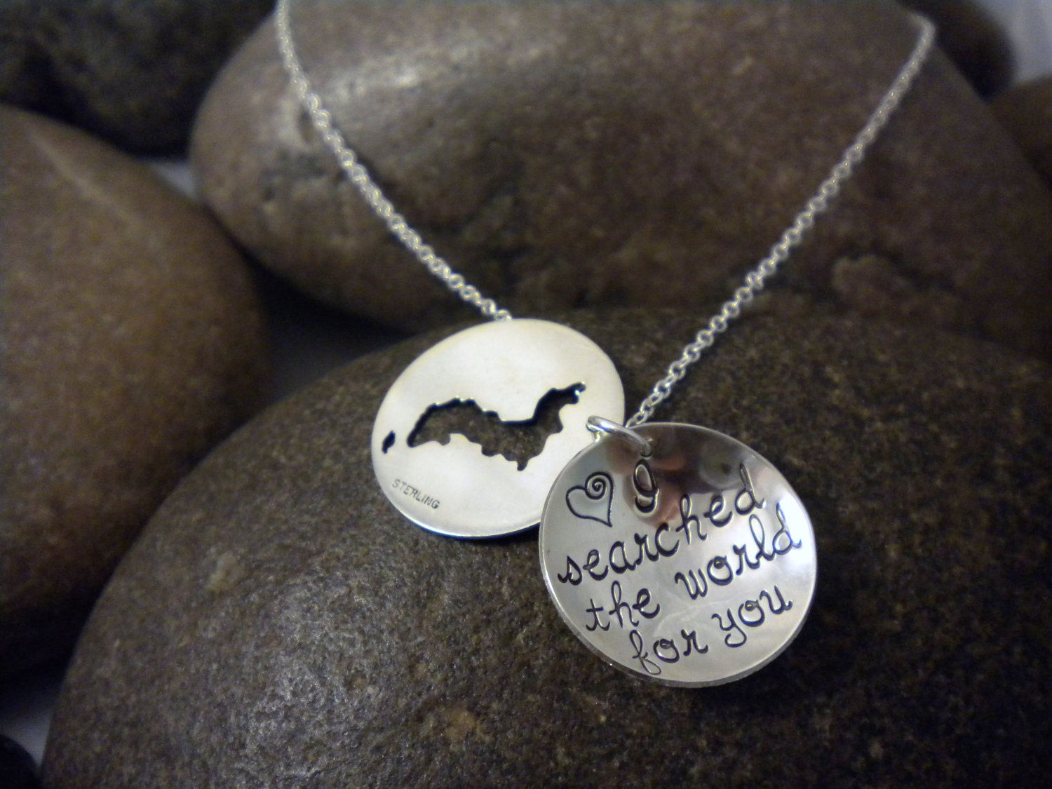 Custom Hand Stamped Sterling Silver Korea Locket Necklace