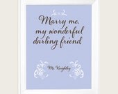 Jane Austen   Mr. Knightley's Proposal to Emma,  Marry Me My Wonderful Darling Friend  Art Print 8x10