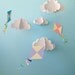 Large Hanging 3D Kites and Clouds (separates)/Baby Mobile/Nursery Mobile/Nursery Decor/Party Decor/Photo Prop