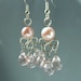Romantic pink earrings silver plated earrings handmade feminine summer jewelry
