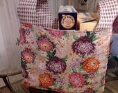 Market Tote Recycle Floral Reversible Lined