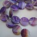DIY 16 Inches Purple Sardonix Agate Gemstone FLAT Round Shape 22mm Large Size Genuine Gemstones Gems Loose Beads Jewelry Making