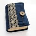 Large Dark Blue Handmade Journal, Sketchbook, Diary, Art Book, beige blank paper