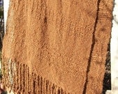 Hazelnut Caramel Scarf, handwoven Alpaca