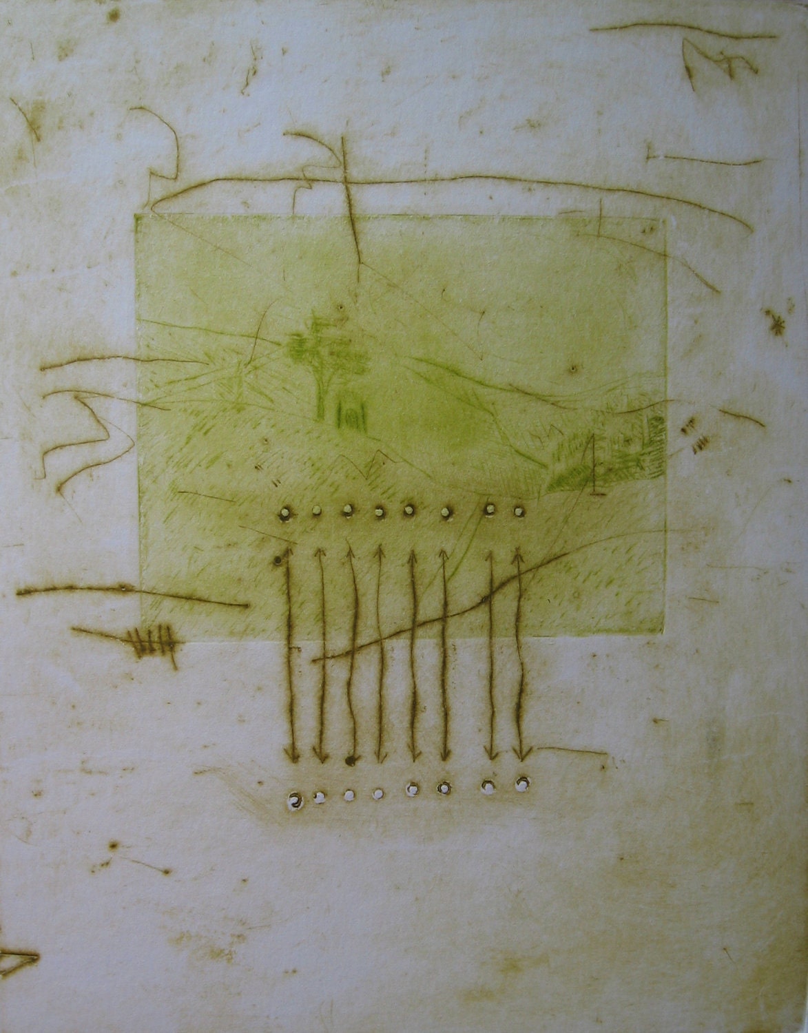printmaking, hand pulled print, Along the Route