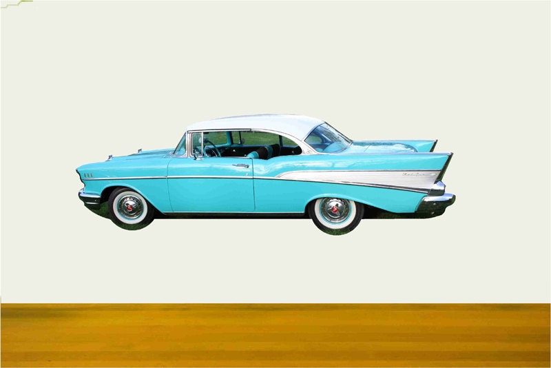 Classic Car Wall Decals 1957 Chevy Coupe Father's Day by Popitay