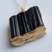 Black Tourmaline Necklace with Gold -A BEST SELLER, Similar Featured in Etsy Newsletter, Wide Size