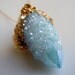 SPIRIT QUARTZ Necklace Aqua Aura Druzy : Aqua Blue