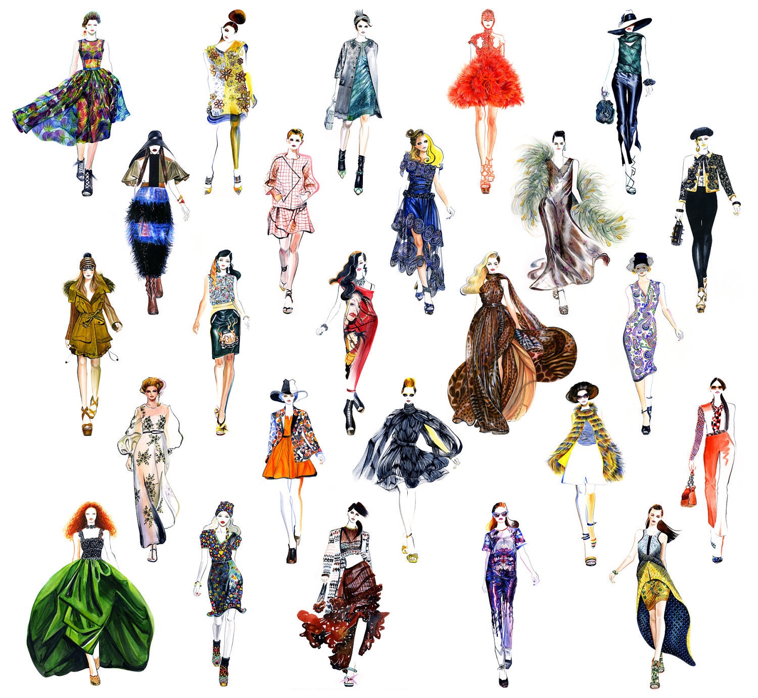 Runway Fashion Illustration - Betsey Johnson