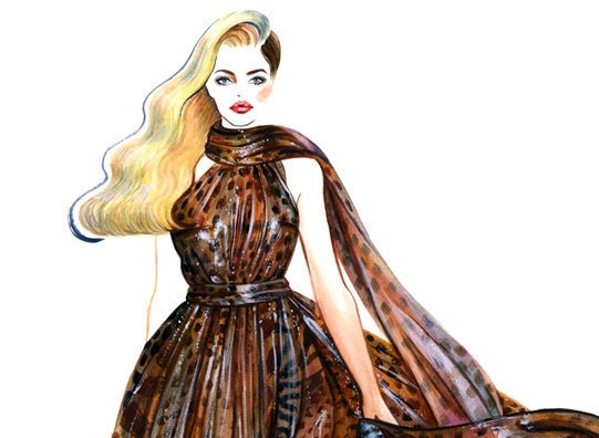 Runway Fashion Illustration - Salvatore Ferragamo