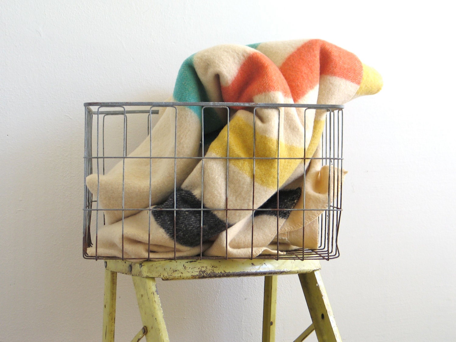 Golden Dawn Striped Wool Blanket