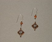 Amber and  Glass Earrings