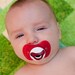 Clowning Around- Custom Hand Painted on a RED Nuk Style Pacifier