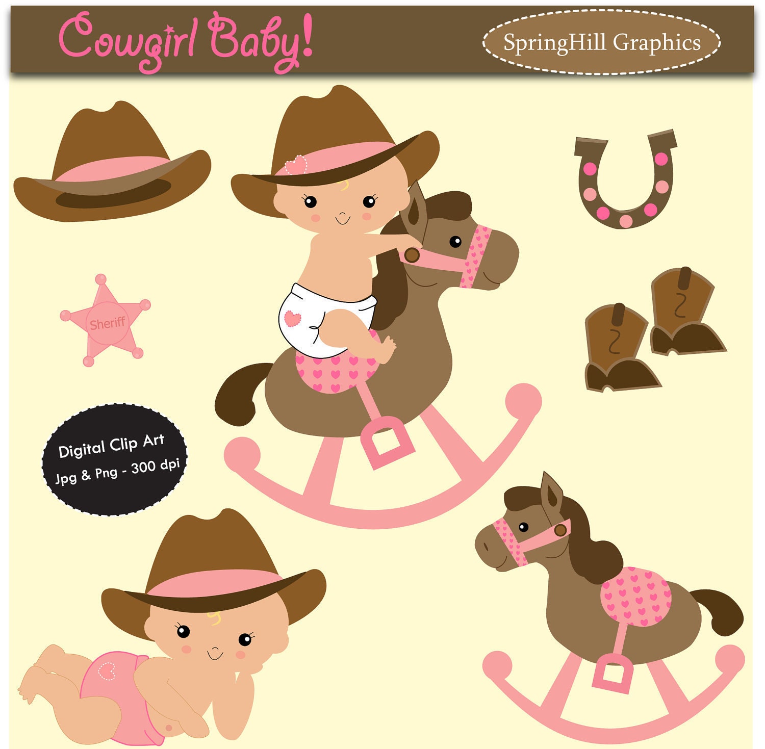 free baby cowgirl clipart - photo #13