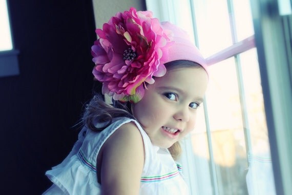 Adorable Pink Cotton Flower Hat - Baby Girl Toddler Hat