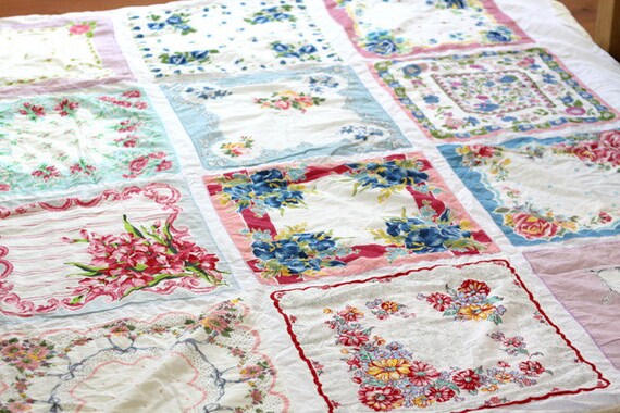 vintage hankie twin duvet cover