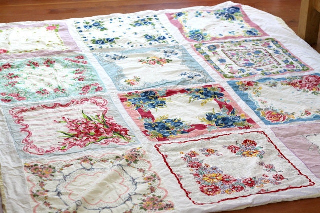 vintage hankie twin duvet cover