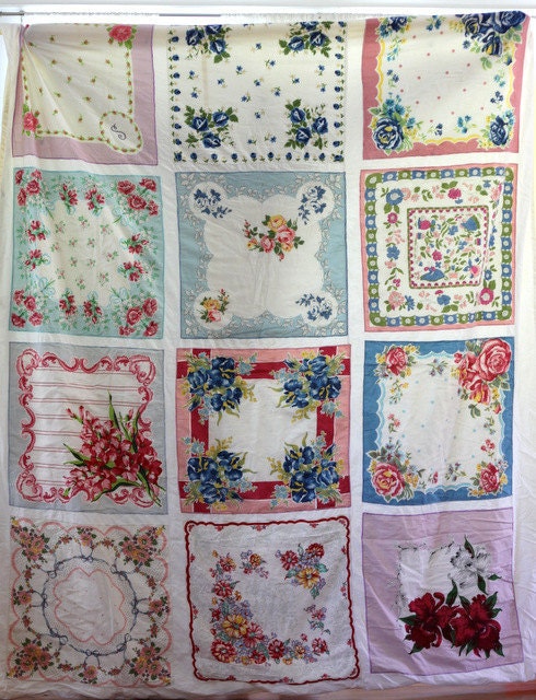 vintage hankie twin duvet cover