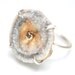 RESERVED for D- final payment- chalcedony drusy rosette ring, sterling silver and 14k. gold heart- Warms My Soul