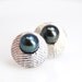 freshwater pearl earrings with sterling silver cuttlefish casting surround- made to order