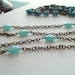 Light Aqua Blue Opaline Opal Glass Bead Chain Antiqued Brass....3ft