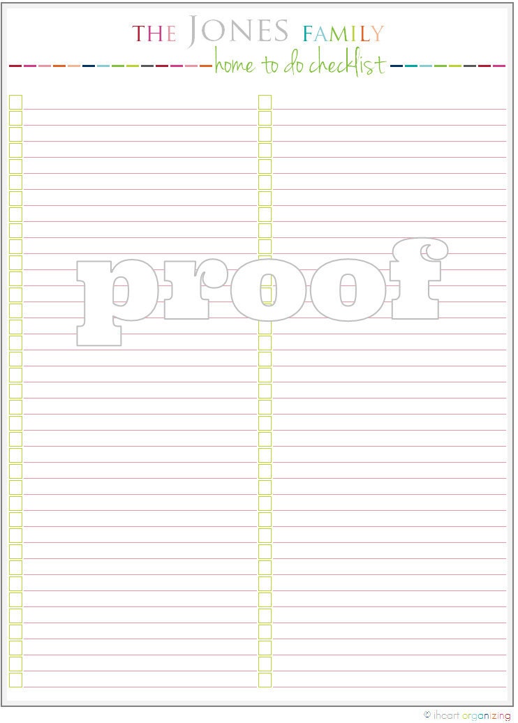 Personalized Home "To Do" List Printable