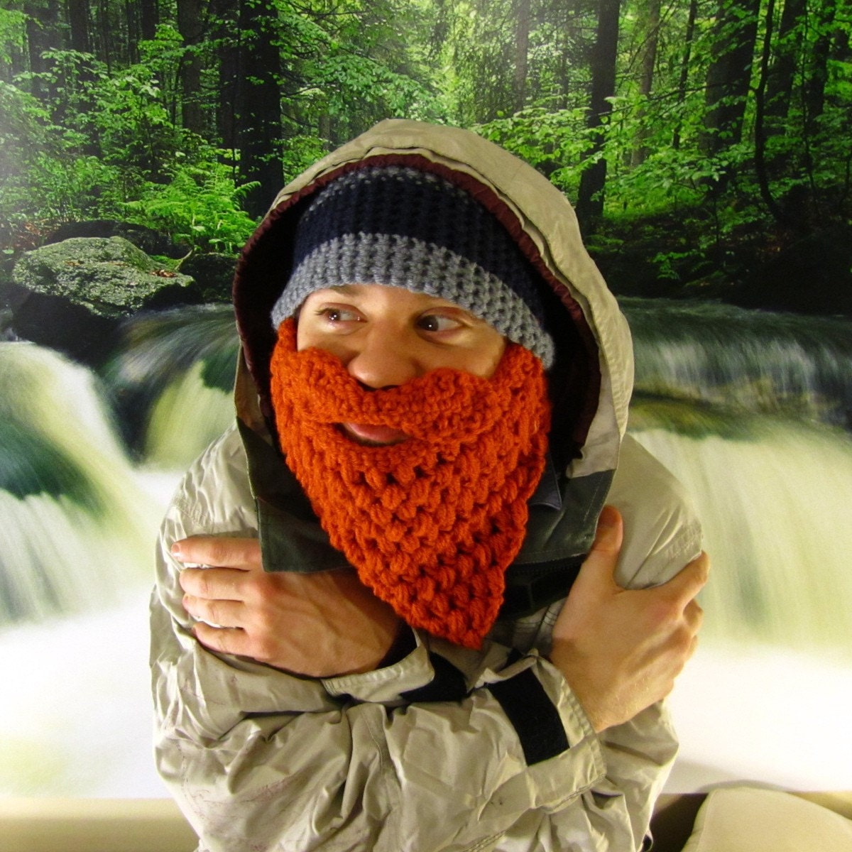 Bearded Hat - Removable Beard - Striped