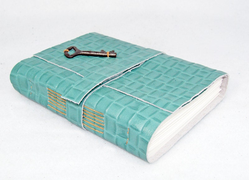 Key To My Heart Green Leather Journal