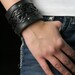 Leather Cuff, Leather Bracelet: Black Leather Cuff with a Celtic Design "Celtic Black Beauty Cuff"