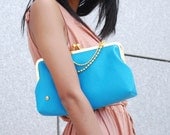 Clutch TURQUOISE - GOLD - Duchess Case collection
