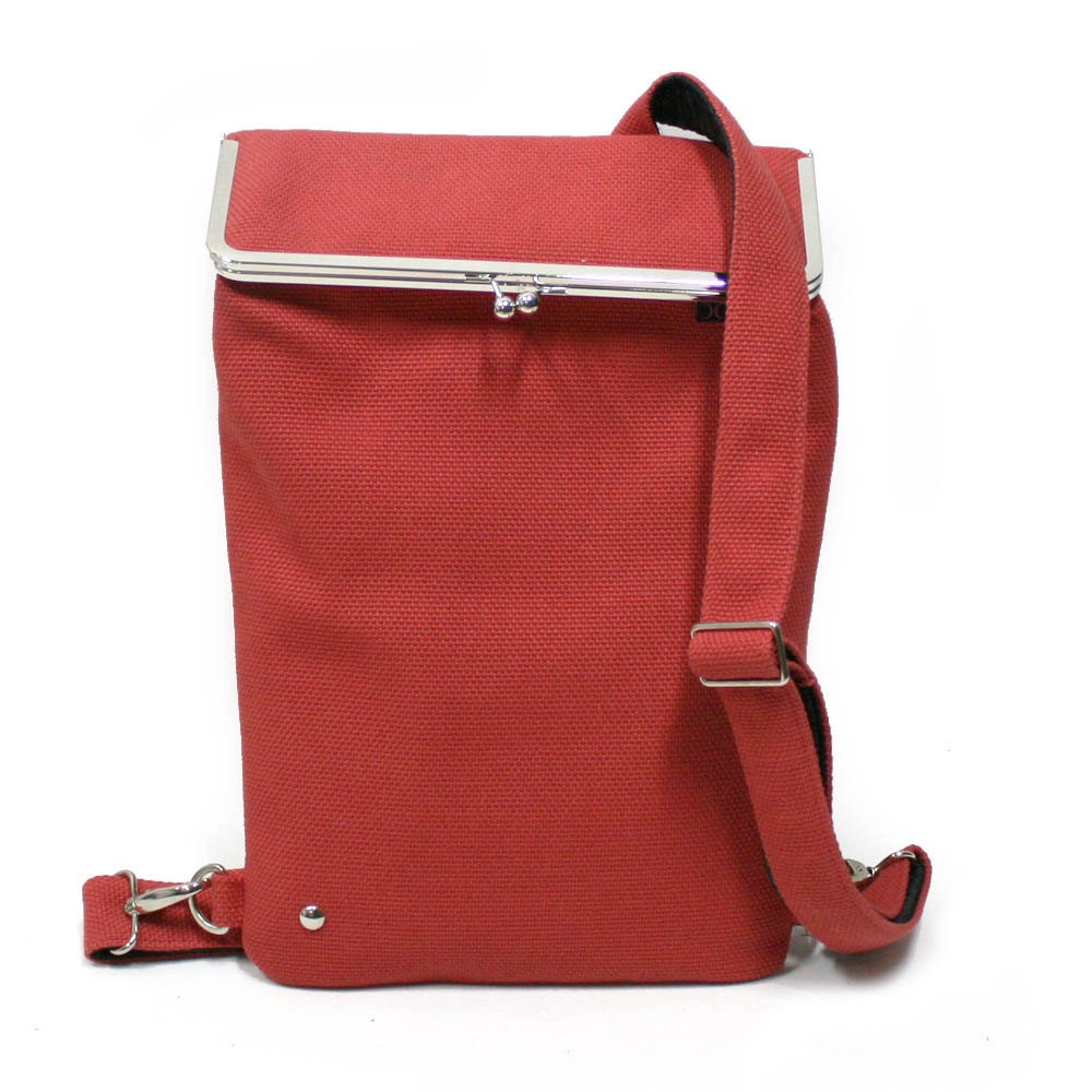 Sale - Backpack - for laptop and more RED CORAL - BLACK - Silver - Duchess Case collection 10% off & free delivery