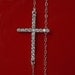 CZ Sideways Cross Necklace Vanessa Hudgen Style - Sterling Silver