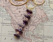 Sale 30% Off Garnet and Swarovski crystal stack pendant necklace, January birthstone, wire wrapped