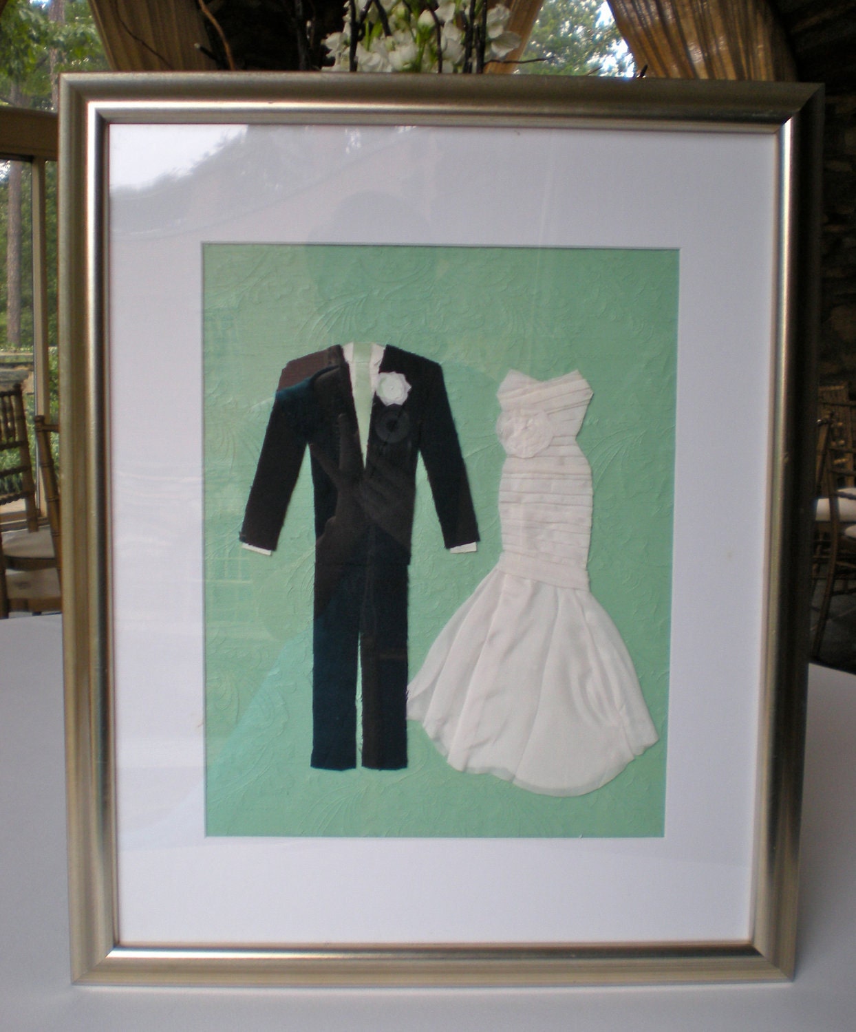 Original Handmade Bride & Groom Paper Doll Replica Art Made to Order