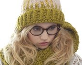 Thunderbird Orange, Green and Yellow Knit Hat