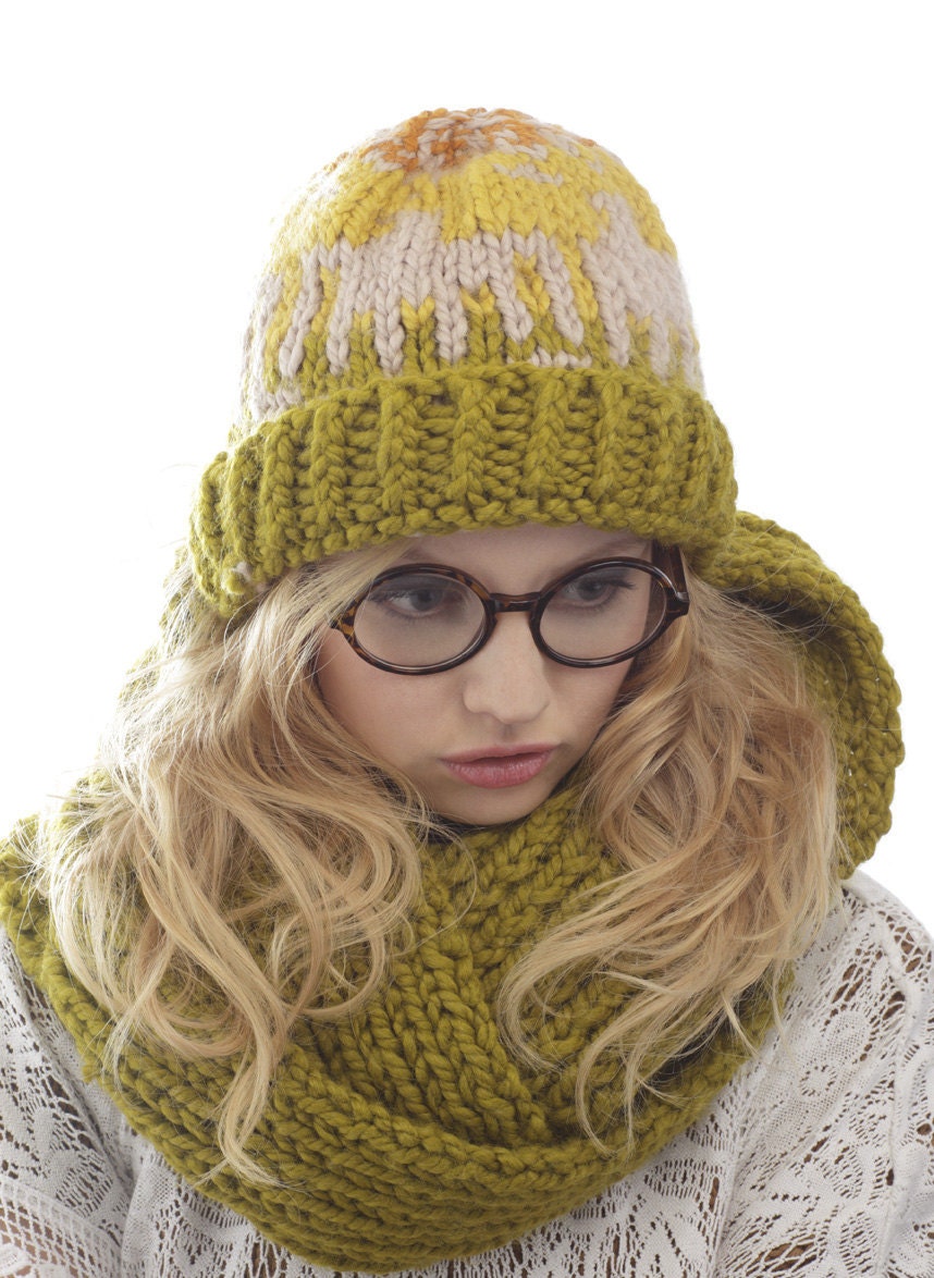 Thunderbird Orange, Green and Yellow Knit Hat