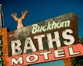 Buckhorn Baths Mineral Wells and Motel - Vintage Neon Sign - Mesa Arizona - Spring Training Home of SF Giants - 30x45 Fine Art Photograph