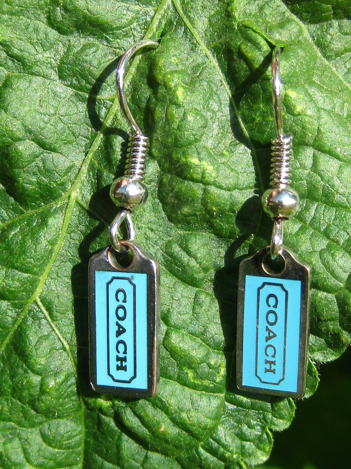 Coach Authentic Repurposed Earrings- sterling silver hooks