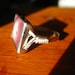 LOVE Wire Wrap Ring Purple size 7 Silver Wire
